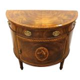  Lot: 110 - Maitland Smith burl mahogany banded and inlaid demilune chest