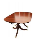  Lot: 114 - Stickley solid cherry dining room table double carved pedestal 