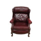  Lot: 117 - Bradington Young leather reclining chair ball and claw mahogany framed 
