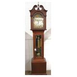 Antique Herschede 5 tube grandfather clock with weights, pendulum, crank and keys, original finish South Jersey Auction