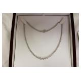 Impressive & beautiful 12.56 ctw Diamond 14kt white gold tennis necklace, CGI certified paperwork