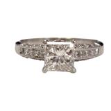 Awesome 1.3ctw Diamond 14kt white gold Princess cut ring, EGL certification SouthJerseyAuction.com