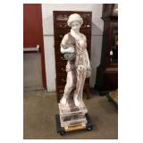 Nice Italian 2 Part Multi Color Marble Figural Lady Statue, South Jersey Auction