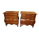 Lot 525A: Vintage pair of Baker Furniture solid mahogany 4 drawer bombay chests with ball & claw feet SouthJerseyAuction.com