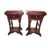 Lot 533 Fantastic pair antique carved night stands in the burl mahogany SouthJerseyAuction.com