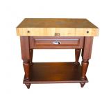  Lot 595 Nice BOOS butcher block, kitchen island style, cherry base with drawer, USA SouthJerseyAuction.com