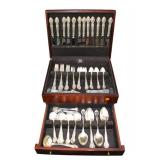  Lot 756 81pcs. Sterling Silver flatware set English Gadroon pattern, service 12 & extras www.SouthJerseyAuction.com