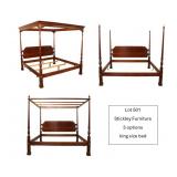Fantastic Stickley solid cherry king size 4 poster bed, it has 3 options, comes with a full molded canopy, a full open ladder canopy or use as a 4 poster bed with finials www.SouthJerseyAuction.com