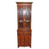 South Jersey Auction Lot 500: Theodore Alexander Althorp George III Sheraton style petite narrow library bookcase curio cabinet