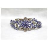 South Jersey Auction Lot 835: Solid sterling, tanzanite and pink sapphire bangle bracelet