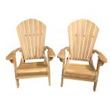 NEW pair solid teak folding miranda chairs 