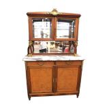 Beautiful marble glass exotic woods buffet curio www.SouthJerseyAuction.com