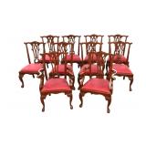 Lot 513:Set of 10 solid mahogany chippendale style in the manner of Maitland Smith