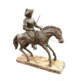 Lot 644:Large bronze warrior on horseback attributed to Pierre Jules Mene