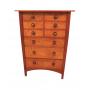 Lot 500:Stickley Harvey Ellis beautiful rare model 6 over 3 drawers high chest in the tiger maple and cherry.