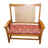 Stickley mission oak high slat double arm bench www.SouthJerseyAuction.com