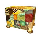 Unique Picasso style paint decorated storage chest - www.SouthJerseyAuction.com