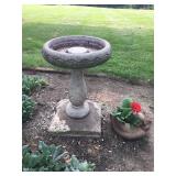 cement birdbath