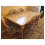 Pine table with 6 chairs