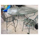 wrought iron patio table & chairs