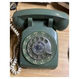 vintage green rotary dial telephone