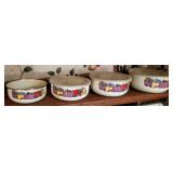 Enamelware With Lids Cornucopia Fruit Design