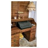 Rolltop Desk with Swag Lamp