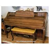 Vintage kimball Upright piano with Matching Bench