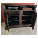 Media Chest Dark Brown Finish B687-39 inside