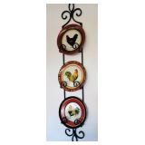    Rooster Plates with Wall Hanger