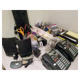 Phones, Speakers, Pens, Paper and more. 