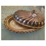 Silver Plated Butter Dish with Lid and Glass liner 