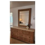 Drexel Seven Drawer Lowboy Dresser With Mirror