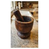 Rustic Wood Mortar and Pestle