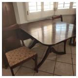 Vintage Mahogany MCM Style Drop Leaf Dining Table
