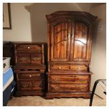 Vintage Armoire and 2 Night Stands