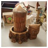 Vintage 1981 OWL Tree Stump Planter / Trinket Dish
