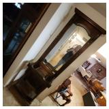 Vintage Wood Hall Tree With Shelf