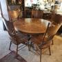 Oak Pedestal Table with 5 Chairs