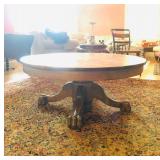 round oak coffee table