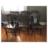 set of 6 stenciled chairs