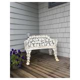 Pair of small cast iron benches