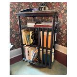 rotating oak bookcase