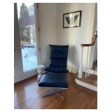 leather chair and ottoman