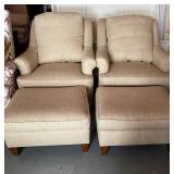 armchairs with ottomans