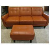 Mid Century Modern Leather Sofa 