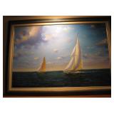 Sails on the Sea Art Piece 