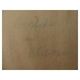 Writing on the back of the painting 