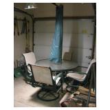 Outdoor Table Chairs Umbrella Set 