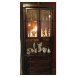 Dark Walnut Corner Cabinet 